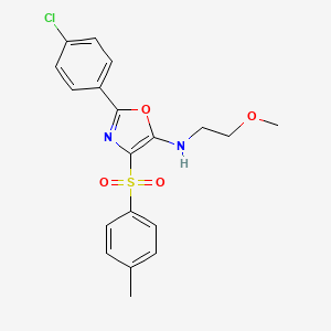 2-(4-chlorophenyl)-N-(2-methoxyethyl)-4-[(4-methylphenyl)sulfonyl]-1,3-oxazol-5-amine