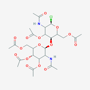 molecular formula C₂₆H₃₇ClN₂O₁₅ B1140395 N,N'-Diacetyl-3,6,3',4',6'-penta-O-acetyl-1-chlorochitobioside CAS No. 7531-49-9