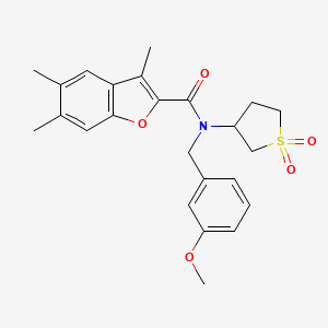 molecular formula C24H27NO5S B11403953 N-(1,1-dioxidotetrahydrothiophen-3-yl)-N-(3-methoxybenzyl)-3,5,6-trimethyl-1-benzofuran-2-carboxamide 