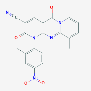 11-methyl-7-(2-methyl-4-nitrophenyl)-2,6-dioxo-1,7,9-triazatricyclo[8.4.0.03,8]tetradeca-3(8),4,9,11,13-pentaene-5-carbonitrile