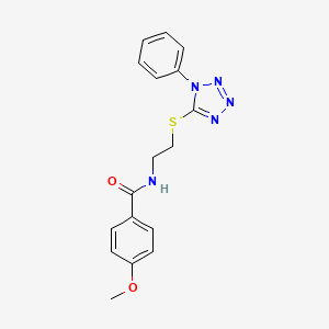 4-methoxy-N-{2-[(1-phenyl-1H-tetrazol-5-yl)sulfanyl]ethyl}benzamide