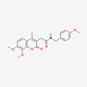 molecular formula C22H23NO6 B11403978 2-(7,8-dimethoxy-4-methyl-2-oxo-2H-chromen-3-yl)-N-(4-methoxybenzyl)acetamide 