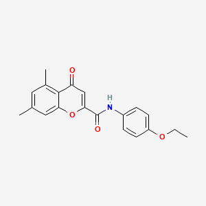 molecular formula C20H19NO4 B11403989 N-(4-ethoxyphenyl)-5,7-dimethyl-4-oxo-4H-chromene-2-carboxamide 