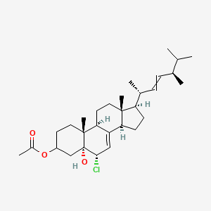 molecular formula C₃₀H₄₇ClO₃ B1140400 3beta-Acetoxy-6alpha-chloroergosta-7,22-dien-5alpha-ol CAS No. 58261-88-4