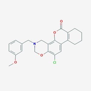 12-chloro-3-(3-methoxybenzyl)-3,4,7,8,9,10-hexahydro-2H,6H-benzo[3,4]chromeno[8,7-e][1,3]oxazin-6-one