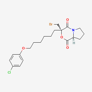 molecular formula C₂₀H₂₅Br ClNO ₄ B1140403 3-Bromomethyl-3-[6-(4-chlorophenoxyl)-hexyl]-tetrahydropyrrolo[2,1-c][1,4]oxazine-1,4-dione CAS No. 467235-26-3