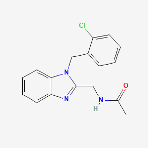 molecular formula C17H16ClN3O B11404033 N-{[1-(2-chlorobenzyl)-1H-benzimidazol-2-yl]methyl}acetamide 