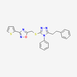 5-({[4-phenyl-5-(2-phenylethyl)-4H-1,2,4-triazol-3-yl]sulfanyl}methyl)-3-(thiophen-2-yl)-1,2,4-oxadiazole