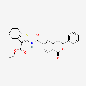 ethyl 2-{[(1-oxo-3-phenyl-3,4-dihydro-1H-isochromen-6-yl)carbonyl]amino}-4,5,6,7-tetrahydro-1-benzothiophene-3-carboxylate