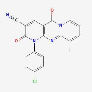 molecular formula C19H11ClN4O2 B11404088 7-(4-chlorophenyl)-11-methyl-2,6-dioxo-1,7,9-triazatricyclo[8.4.0.03,8]tetradeca-3(8),4,9,11,13-pentaene-5-carbonitrile 