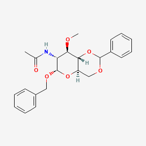 molecular formula C₂₃H₂₇NO₆ B1140410 苯甲基 2-乙酰氨基-4,6-O-亚苄基-2-脱氧-3-O-甲基-α-D-吡喃葡萄糖苷 CAS No. 116696-66-3