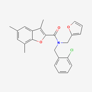 N-(2-chlorobenzyl)-N-(furan-2-ylmethyl)-3,5,7-trimethyl-1-benzofuran-2-carboxamide