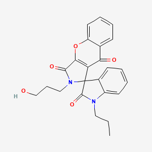 2-(3-hydroxypropyl)-1'-propyl-2H-spiro[chromeno[2,3-c]pyrrole-1,3'-indole]-2',3,9(1'H)-trione