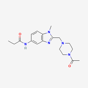 molecular formula C18H25N5O2 B11404135 N-{2-[(4-acetylpiperazin-1-yl)methyl]-1-methyl-1H-benzimidazol-5-yl}propanamide 