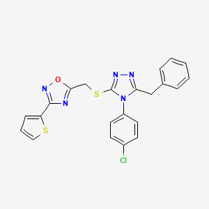 5-({[5-benzyl-4-(4-chlorophenyl)-4H-1,2,4-triazol-3-yl]sulfanyl}methyl)-3-(thiophen-2-yl)-1,2,4-oxadiazole