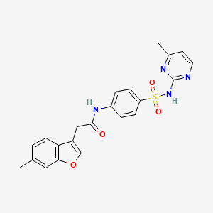 2-(6-methyl-1-benzofuran-3-yl)-N-{4-[(4-methylpyrimidin-2-yl)sulfamoyl]phenyl}acetamide