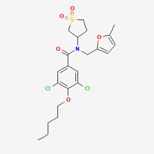 3,5-dichloro-N-(1,1-dioxidotetrahydrothiophen-3-yl)-N-[(5-methylfuran-2-yl)methyl]-4-(pentyloxy)benzamide