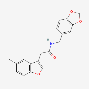 N-(1,3-benzodioxol-5-ylmethyl)-2-(5-methyl-1-benzofuran-3-yl)acetamide