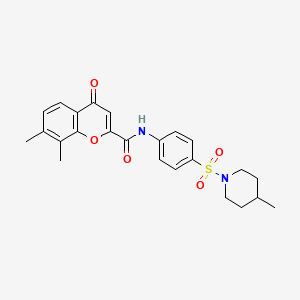 7,8-dimethyl-N-{4-[(4-methylpiperidin-1-yl)sulfonyl]phenyl}-4-oxo-4H-chromene-2-carboxamide