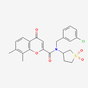 N-(3-chlorobenzyl)-N-(1,1-dioxidotetrahydrothiophen-3-yl)-7,8-dimethyl-4-oxo-4H-chromene-2-carboxamide