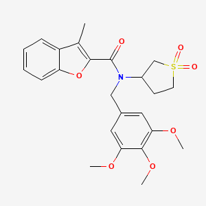 molecular formula C24H27NO7S B11404355 N-(1,1-dioxidotetrahydrothiophen-3-yl)-3-methyl-N-(3,4,5-trimethoxybenzyl)-1-benzofuran-2-carboxamide 