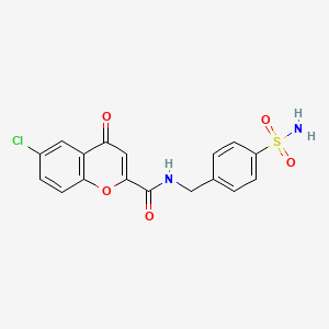 molecular formula C17H13ClN2O5S B11404359 N-[4-(aminosulfonyl)benzyl]-6-chloro-4-oxo-4H-chromene-2-carboxamide 