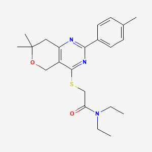 2-(7,7-Dimethyl-2-p-tolyl-7,8-dihydro-5H-pyrano[4,3-d]pyrimidin-4-ylsulfanyl)-N,N-diethyl-acetamide