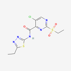 5-chloro-2-(ethylsulfonyl)-N-(5-ethyl-1,3,4-thiadiazol-2-yl)pyrimidine-4-carboxamide