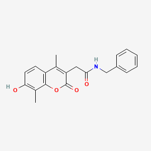 molecular formula C20H19NO4 B11404420 N-benzyl-2-(7-hydroxy-4,8-dimethyl-2-oxo-2H-chromen-3-yl)acetamide 