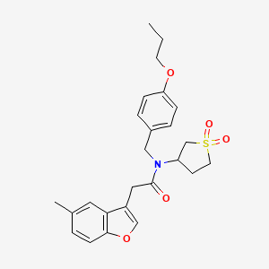 N-(1,1-dioxidotetrahydrothiophen-3-yl)-2-(5-methyl-1-benzofuran-3-yl)-N-(4-propoxybenzyl)acetamide