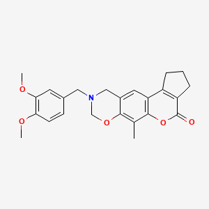 9-(3,4-dimethoxybenzyl)-6-methyl-2,3,9,10-tetrahydro-8H-cyclopenta[3,4]chromeno[6,7-e][1,3]oxazin-4(1H)-one