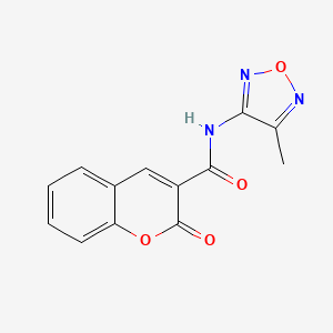 molecular formula C13H9N3O4 B11404499 N-(4-methyl-1,2,5-oxadiazol-3-yl)-2-oxo-2H-chromene-3-carboxamide 