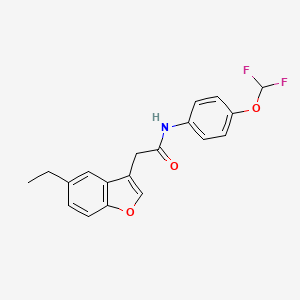 N-[4-(difluoromethoxy)phenyl]-2-(5-ethyl-1-benzofuran-3-yl)acetamide