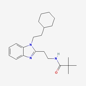 molecular formula C22H33N3O B11404521 N-{2-[1-(2-cyclohexylethyl)-1H-benzimidazol-2-yl]ethyl}-2,2-dimethylpropanamide 