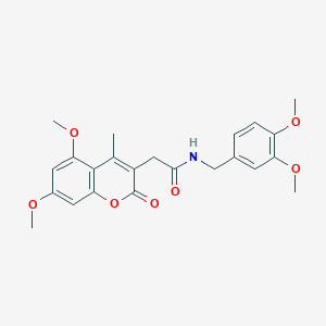 N-(3,4-dimethoxybenzyl)-2-(5,7-dimethoxy-4-methyl-2-oxo-2H-chromen-3-yl)acetamide