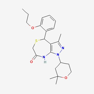 1-(2,2-dimethyltetrahydro-2H-pyran-4-yl)-3-methyl-4-(2-propoxyphenyl)-4,6-dihydro-1H-pyrazolo[3,4-e][1,4]thiazepin-7-ol