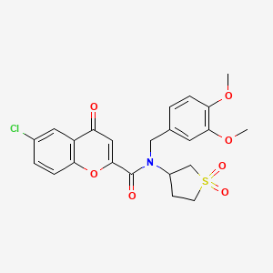 6-chloro-N-(3,4-dimethoxybenzyl)-N-(1,1-dioxidotetrahydrothiophen-3-yl)-4-oxo-4H-chromene-2-carboxamide