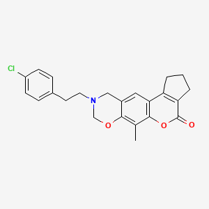 9-[2-(4-chlorophenyl)ethyl]-6-methyl-2,3,9,10-tetrahydro-8H-cyclopenta[3,4]chromeno[6,7-e][1,3]oxazin-4(1H)-one