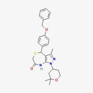 4-[4-(benzyloxy)phenyl]-1-(2,2-dimethyltetrahydro-2H-pyran-4-yl)-3-methyl-4,6-dihydro-1H-pyrazolo[3,4-e][1,4]thiazepin-7-ol