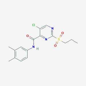 5-chloro-N-(3,4-dimethylphenyl)-2-(propylsulfonyl)pyrimidine-4-carboxamide