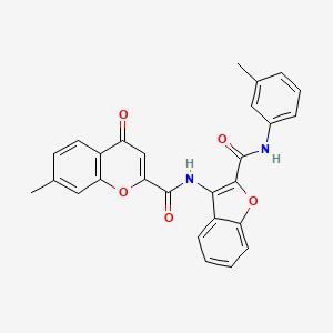 7-methyl-N-{2-[(3-methylphenyl)carbamoyl]-1-benzofuran-3-yl}-4-oxo-4H-chromene-2-carboxamide