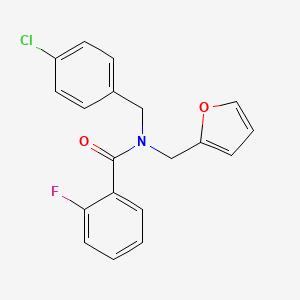 Benzamide, N-[(4-chlorophenyl)methyl]-2-fluoro-N-(2-furanylmethyl)-