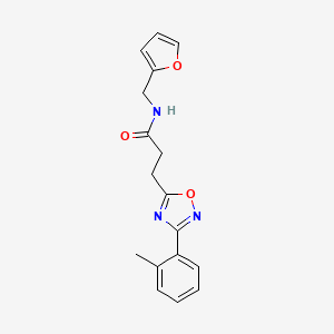 N-(furan-2-ylmethyl)-3-[3-(2-methylphenyl)-1,2,4-oxadiazol-5-yl]propanamide