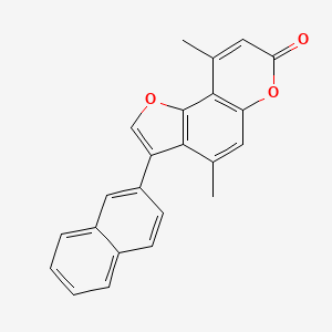 molecular formula C23H16O3 B11404662 4,9-dimethyl-3-(naphthalen-2-yl)-7H-furo[2,3-f]chromen-7-one 