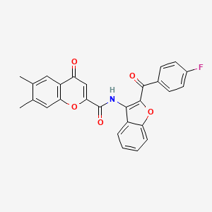 N-[2-(4-fluorobenzoyl)-1-benzofuran-3-yl]-6,7-dimethyl-4-oxo-4H-chromene-2-carboxamide