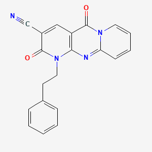 2,6-dioxo-7-(2-phenylethyl)-1,7,9-triazatricyclo[8.4.0.03,8]tetradeca-3(8),4,9,11,13-pentaene-5-carbonitrile