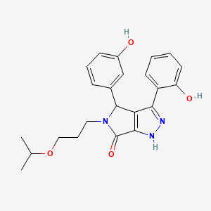 molecular formula C23H25N3O4 B11404684 3-(2-hydroxyphenyl)-4-(3-hydroxyphenyl)-5-[3-(propan-2-yloxy)propyl]-4,5-dihydropyrrolo[3,4-c]pyrazol-6(2H)-one 