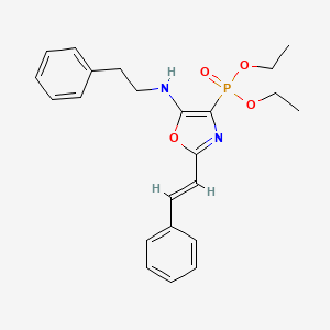 diethyl {2-[(E)-2-phenylethenyl]-5-[(2-phenylethyl)amino]-1,3-oxazol-4-yl}phosphonate