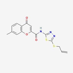 7-methyl-4-oxo-N-[5-(prop-2-en-1-ylsulfanyl)-1,3,4-thiadiazol-2-yl]-4H-chromene-2-carboxamide