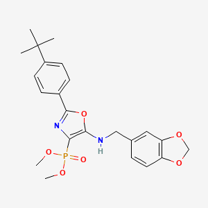 Dimethyl {5-[(1,3-benzodioxol-5-ylmethyl)amino]-2-(4-tert-butylphenyl)-1,3-oxazol-4-yl}phosphonate